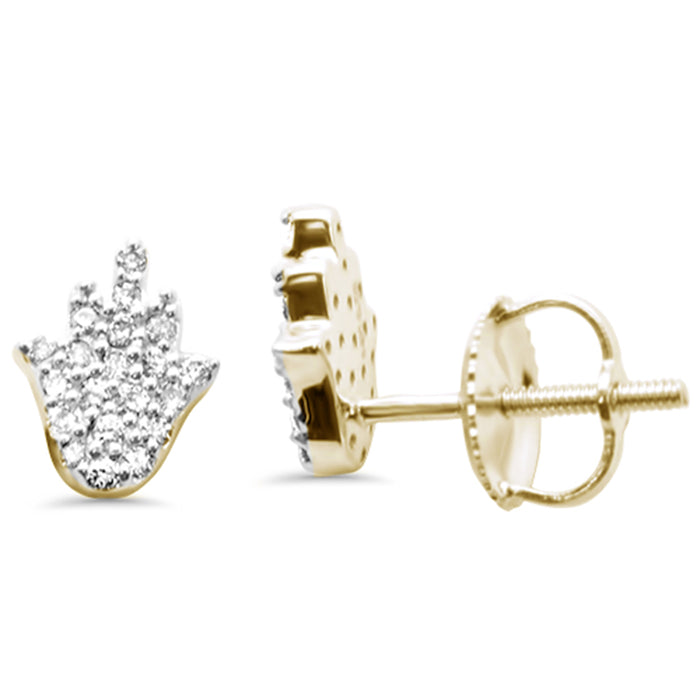 DIAMOND CLOSEOUT! .16ct G SI 14K Yellow Gold Diamond Hamsa Earrings