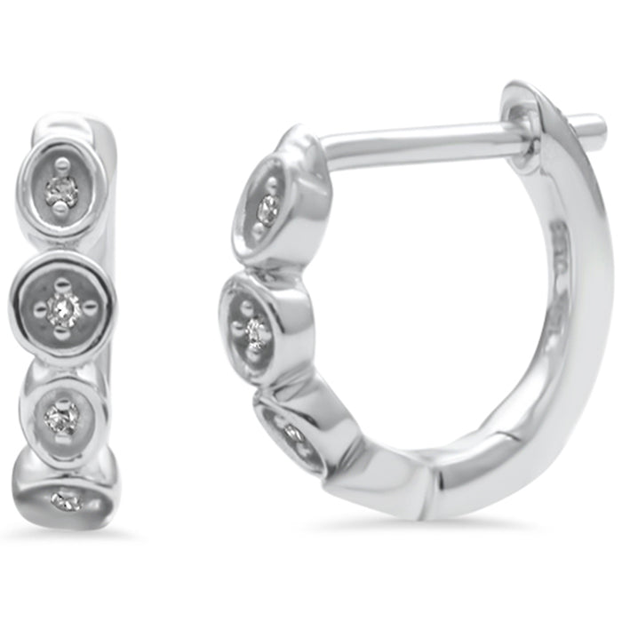 DIAMOND CLOSEOUT! .03ct G SI 14K White Gold Diamond Hoop Earrings