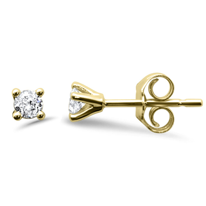 0.20ct G SI 14K Yellow Gold Diamond Solitaire Stud Earrings