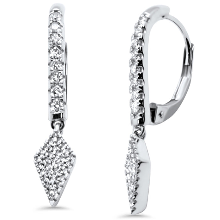 DIAMOND CLOSEOUT! .33ct G SI 14K White Gold Diamond Dangling Hoop Earrings