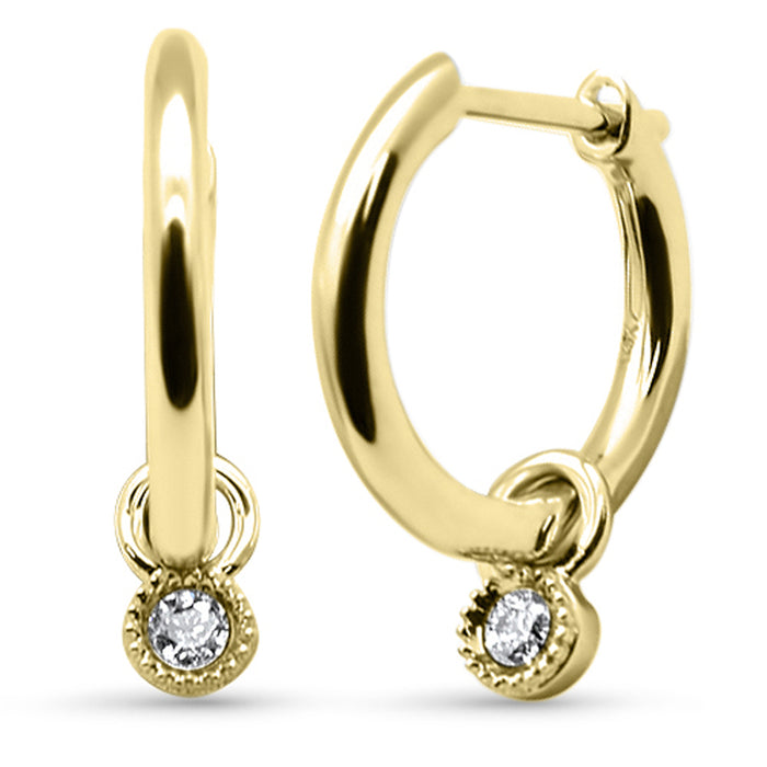 SPECIAL! .08ct G SI 14K Yellow Gold Diamond Petite Hoop Earrings