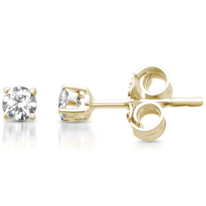 SPECIAL! .38ct G SI 14K Yellow Gold Diamond Solitaire Stud Earrings
