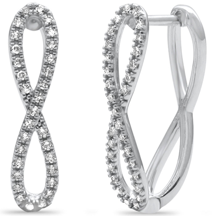 DIAMOND CLOSEOUT! .25ct G SI 14K White Gold Diamond Infinity Hoop Earrings