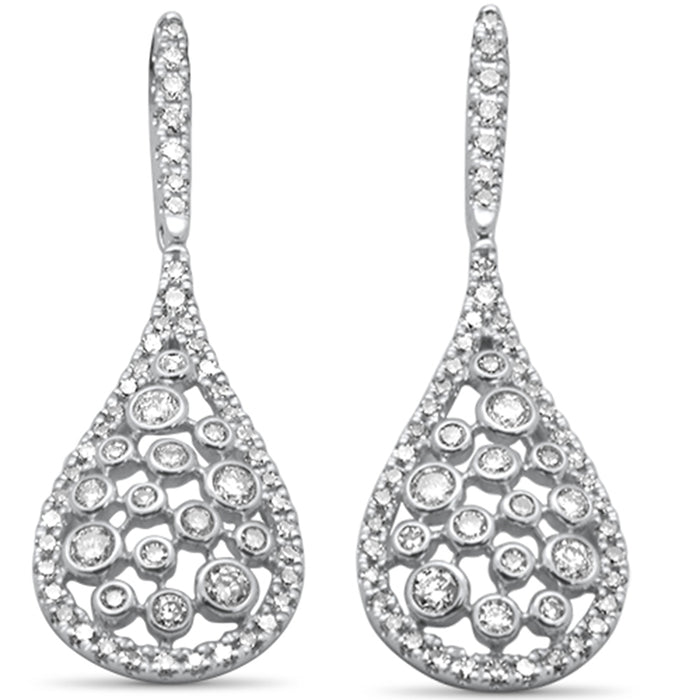 SPECIAL! .99ct G SI 14K White Gold Diamond Pear Shape Drop Earrings