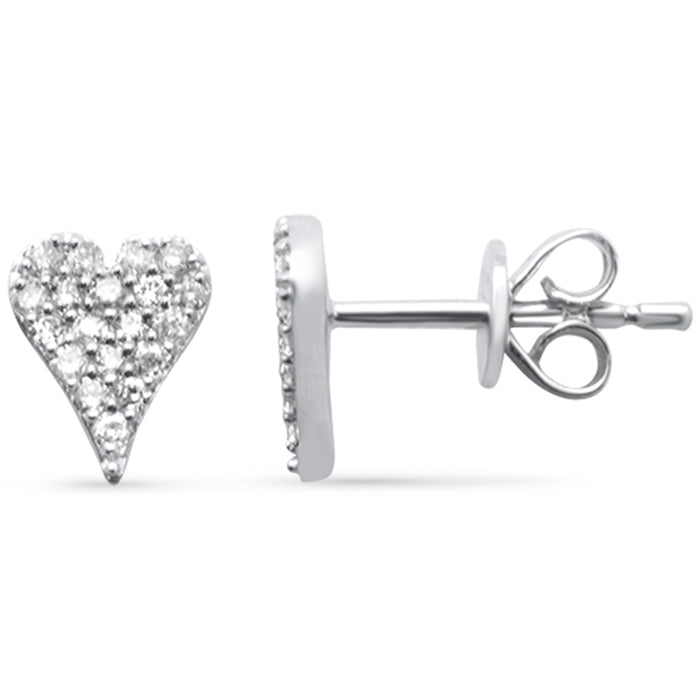 .22ct G SI 14K White Gold Diamond Heart Shape Earrings