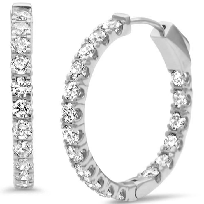 SPECIAL! 2.01ct G SI 14K White Gold Diamond Hoop Earrings