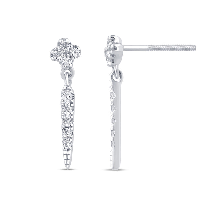 .15ct G SI 14K White Gold Diamond Drop Earrings
