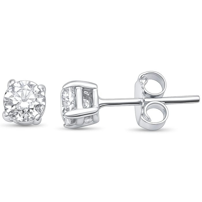 SPECIAL! 1.42ct G SI 14K White Gold Round Diamond Solitaire Earrings