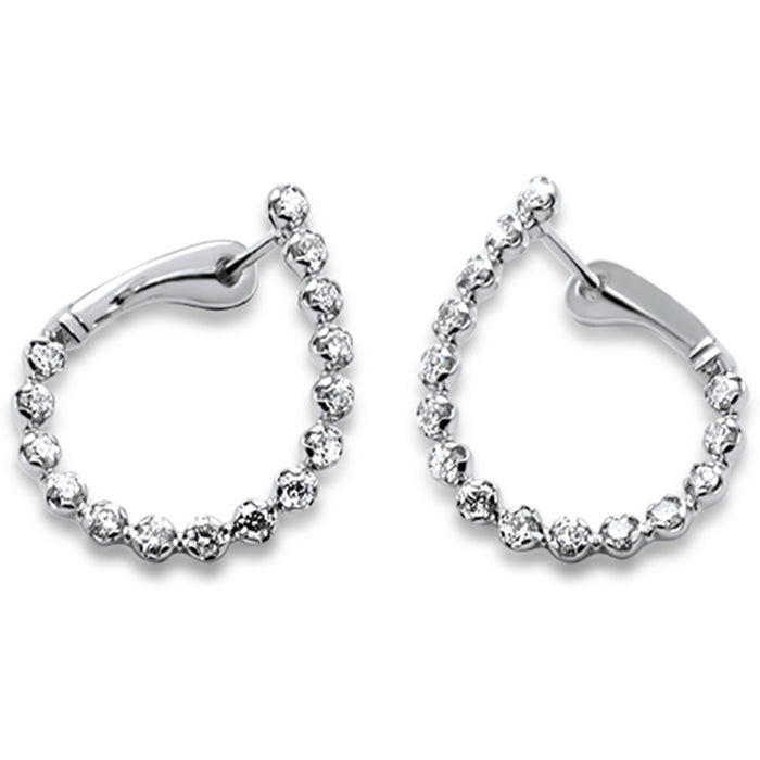 SPECIAL! 1.00ct G SI 14K White Gold Diamond Hoop Earrings