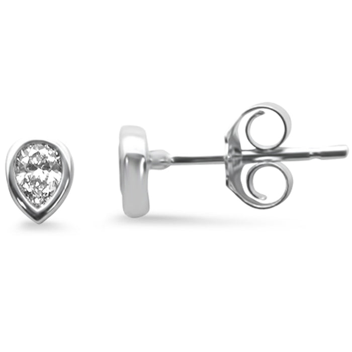 .22ct G SI 14K White Gold Diamond Pear Shape Petite Earrings