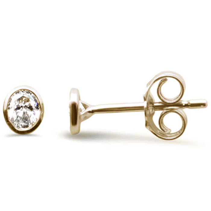 SPECIAL! .22ct G SI 14K Yellow Gold Diamond Oval Shape Petite Earrings