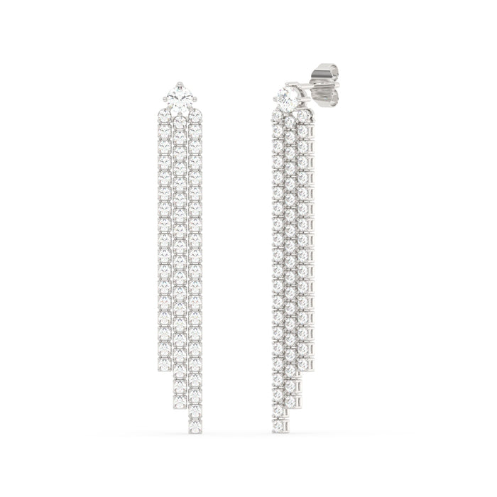 SPECIAL!3.00ct G SI 14K White Gold Diamond 3 Layers Drop Earrings