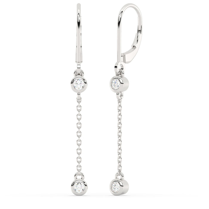 SPECIAL!.25ct G SI 14K White Gold Diamond Drop Hoop Earrings
