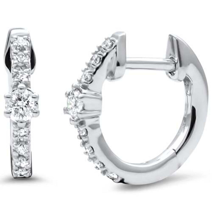SPECIAL! .23ct G SI 14K White Gold Diamond Petite Hoop Earrings