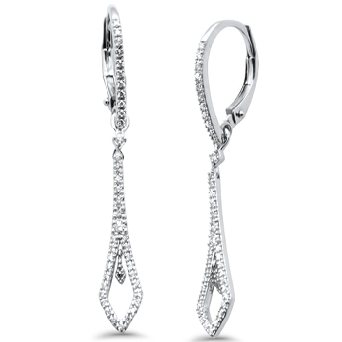 SPECIAL! .30ct G SI 14K White Gold Diamond Dangling Hoop Earrings