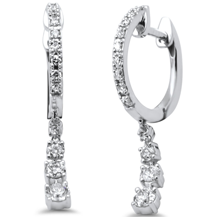 SPECIAL! .46ct G SI 14K White Gold Diamond Dangling Hoop Earrings