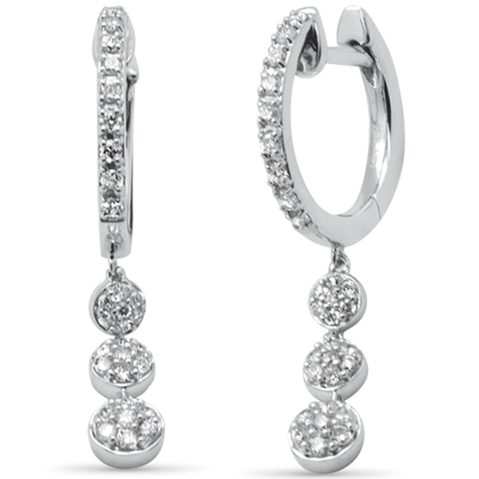 SPECIAL! .34ct G SI 14K White Gold Diamond Dangling Hoop Earrings
