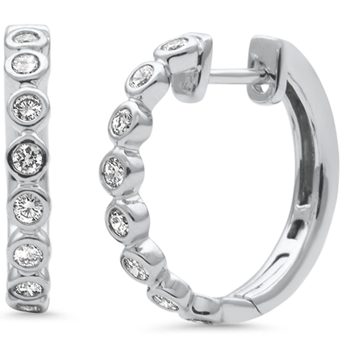 SPECIAL!.47ct G SI 14K White Gold Diamond Hoop Earrings