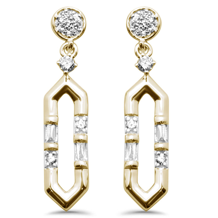 .15ct G SI 14K Yellow Gold Diamond Drop Earrings