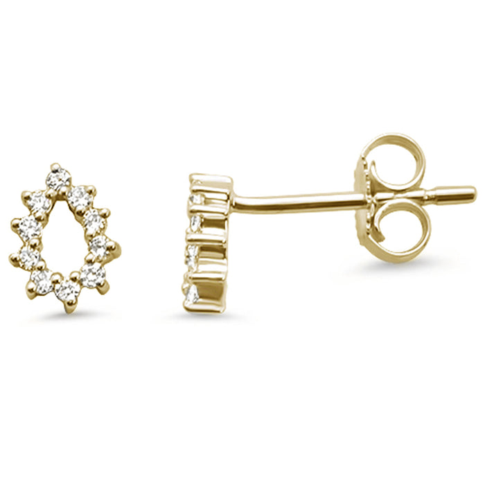 .12ct 14kt Yellow Gold Tear Drop Pear Shape Diamond Stud Earrings