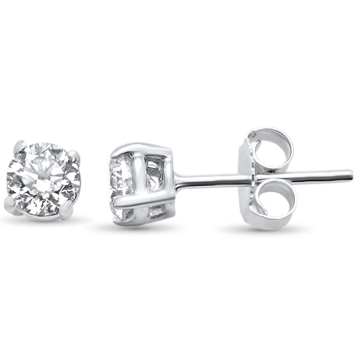 SPECIAL! 1.11ct G SI 14K White Gold Round Diamond Solitaire Earrings