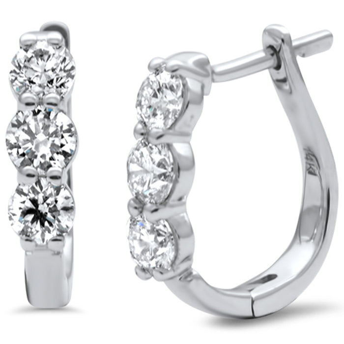 SPECIAL! 1.14ct G SI 14K White Gold Diamond Hoop Earrings