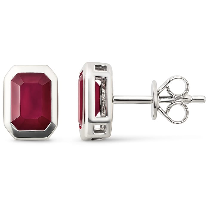 SPECIAL! 1.64ct G SI 14K White Gold Ruby Gemstone Stud Earrings