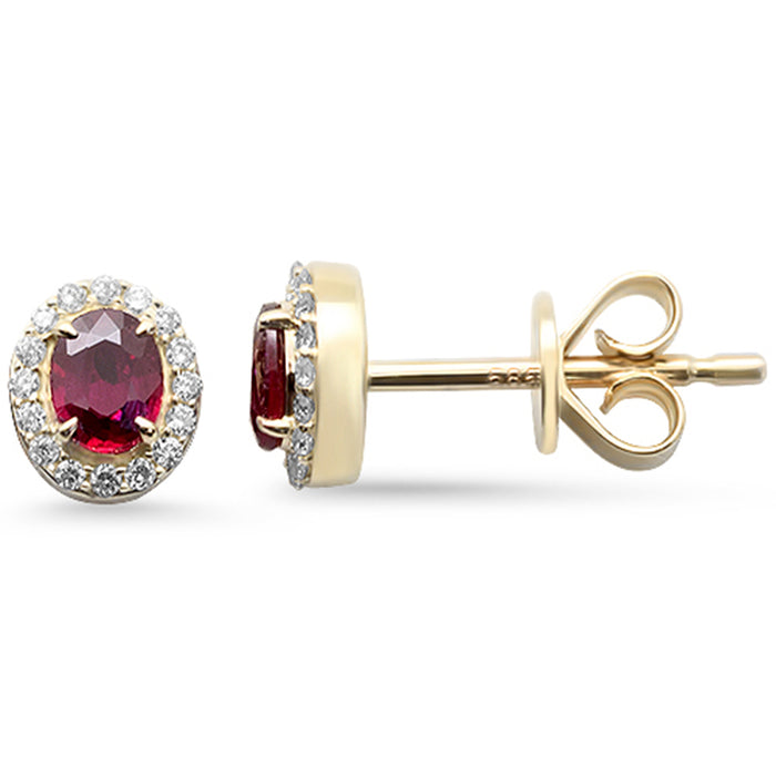 SPECIAL!.62ct G SI 14K Yellow Gold Diamond & Ruby Gemstone Earrings