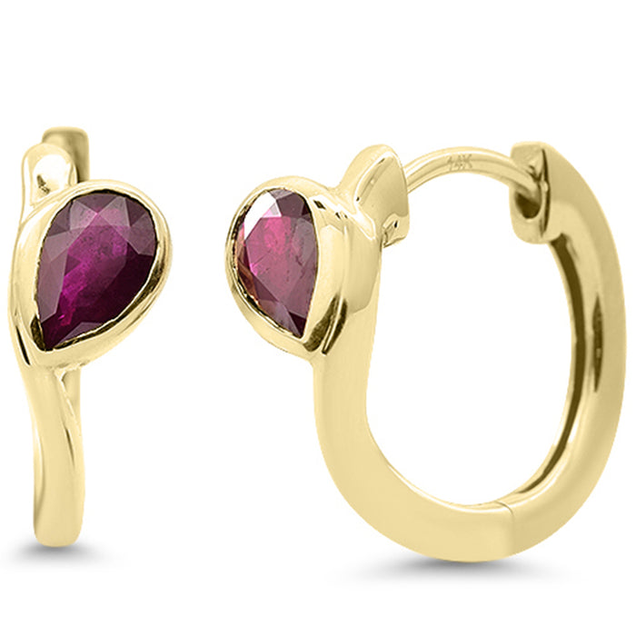 SPECIAL! .85ct G SI 14K Yellow Gold Ruby Gemstone Earrings