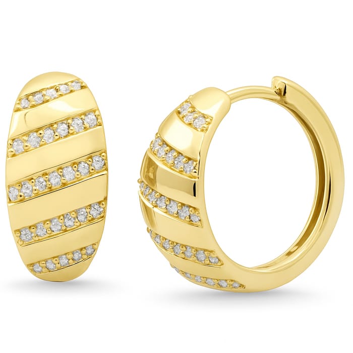 SPECIAL! .26ct G SI 14K Yellow Gold Diamond Modern Hoop Earrings