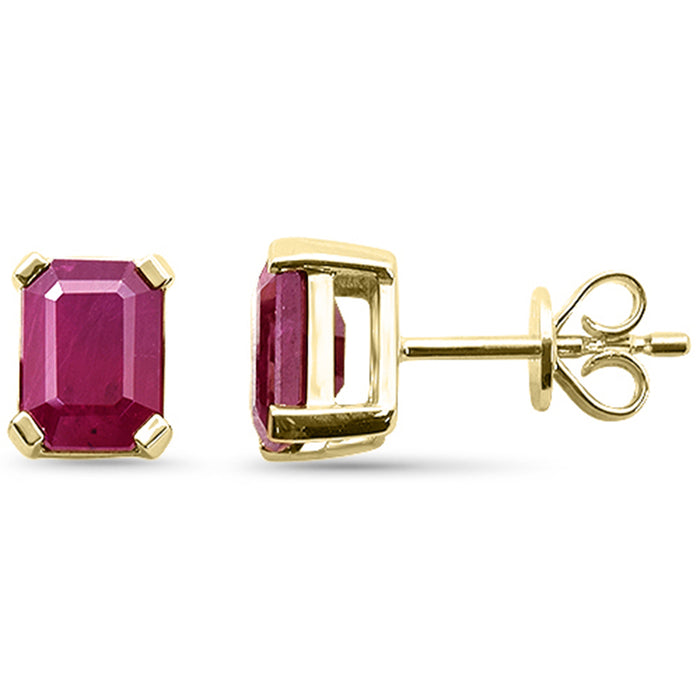 SPECIAL! 2.51ct G SI 14K Yellow Gold Ruby Gemstone Stud Earrings