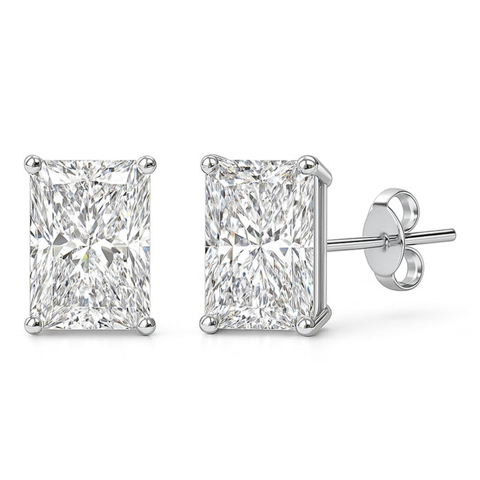 SPECIAL! 1.42ct G SI 14K White Gold Diamond Radiant Cut Solitaire Stud Earrings