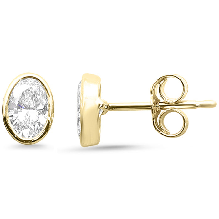 SPECIAL! .62ct G SI 14K Yellow Gold Oval Cut Diamond Stud Earrings