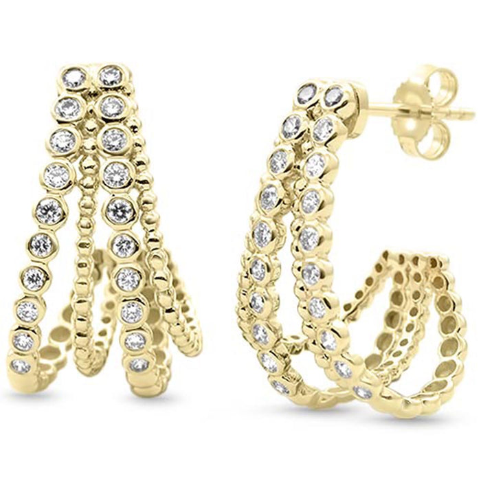 SPECIAL! .48ct G SI 14kt Yellow Gold Diamond Beaded Earrings