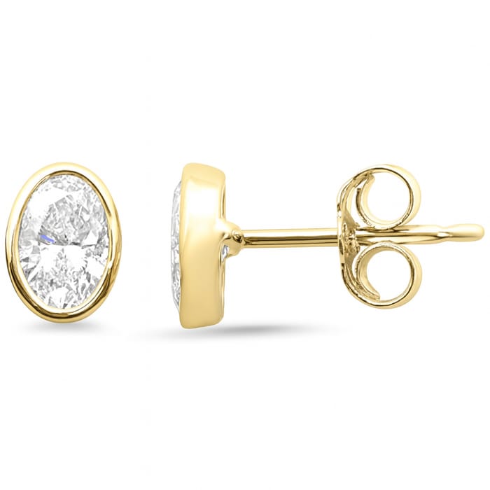 SPECIAL! .79ct G SI 14K Yellow Gold Oval Cut Diamond Stud Earrings