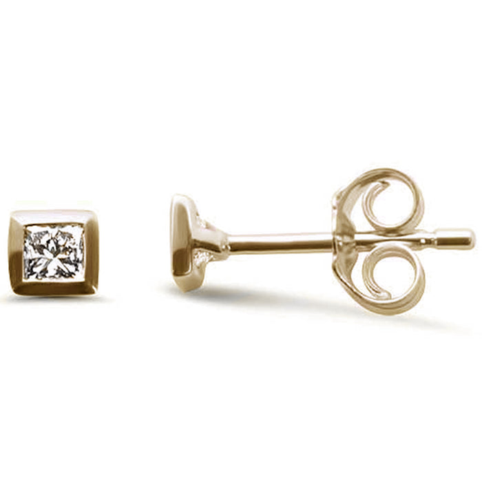 SPECIAL! .23ct G SI 14K Yellow Gold Diamond Princess Cut Stud Earrings