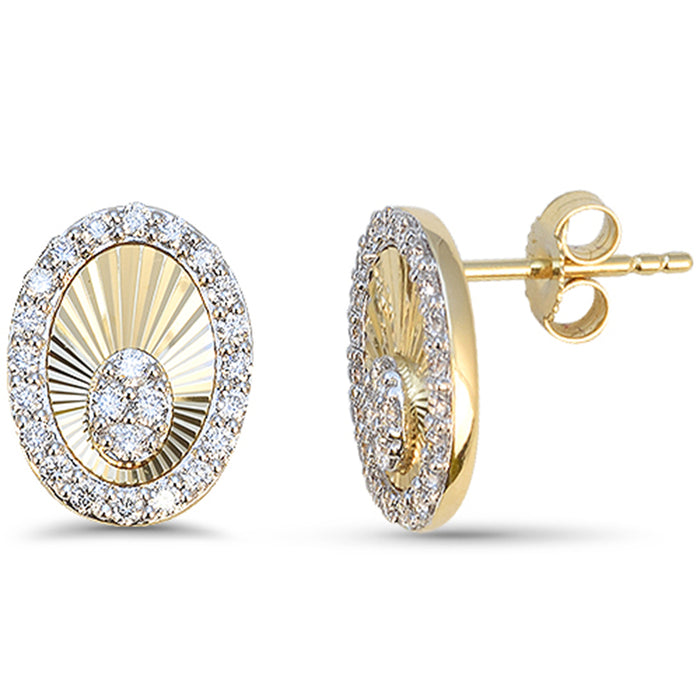 SPECIAL! .50ct G SI 14kt Yellow Gold Oval Shape Diamond Disc Medallion Earrings