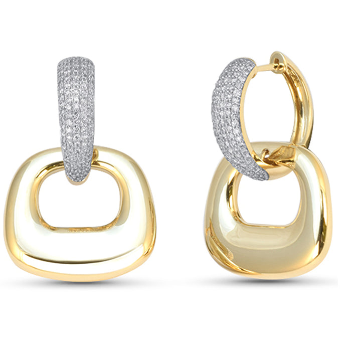 SPECIAL! 1.00ct G SI 14kt Yellow Gold Diamond Chunky Modern Earrings