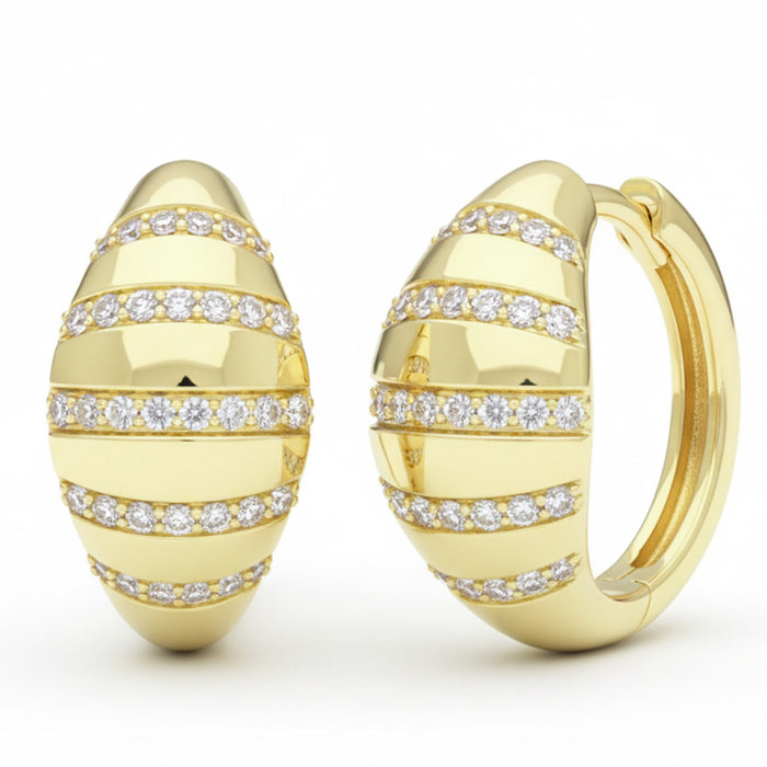 SPECIAL! .34ct G SI 14kt Yellow Gold Dome Shaped Diamond Hoop Earrings