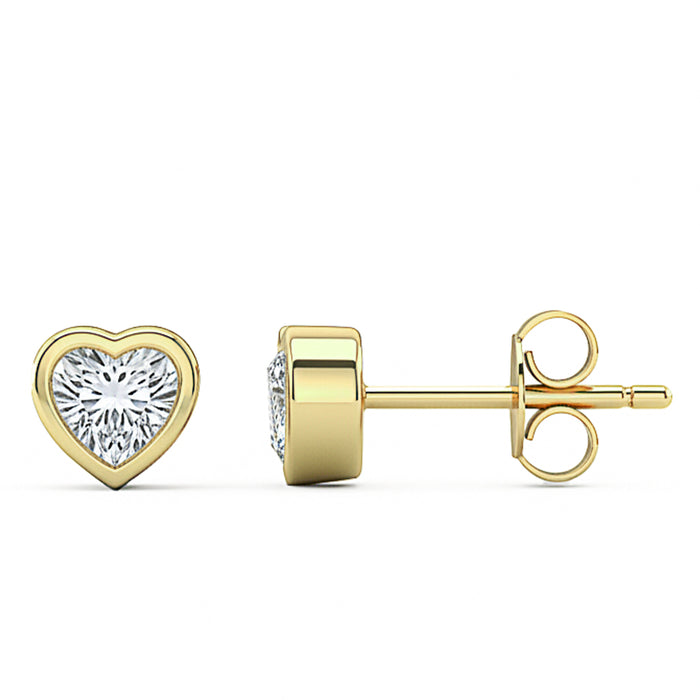 SPECIAL! .44ct G SI 14kt Yellow Gold Diamond Heart shape Stud Earrings