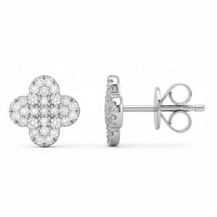 SPECIAL! .33ct G SI 14kt White Gold Diamond Clover Stud Earrings