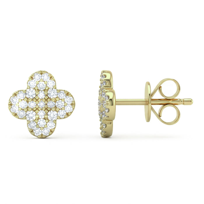 SPECIAL! .34ct G SI 14kt Yellow Gold Diamond Clover Stud Earrings