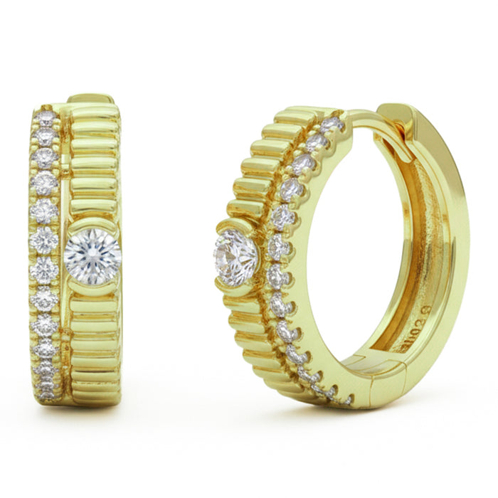 SPECIAL! .24ct G SI 14kt Yellow Gold Diamond Hoop Huggie Earrings