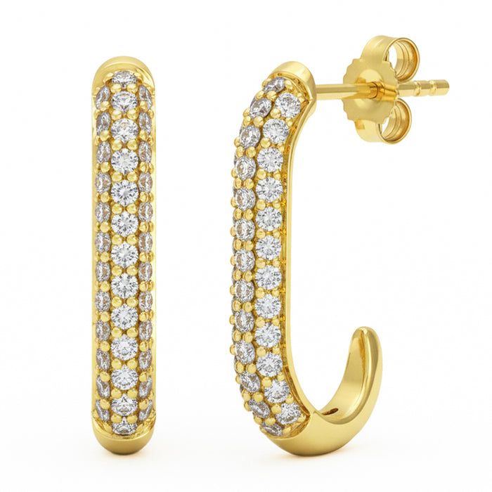 SPECIAL! .71ct G SI 14kt Yellow Gold Diamond J Hoop Earrings