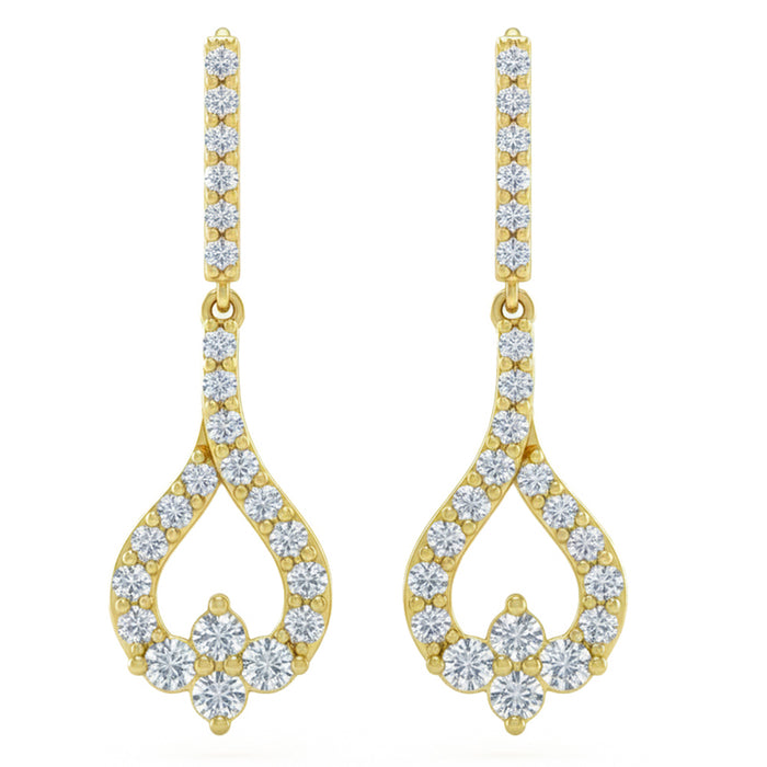 SPECIAL! .48ct G SI 14kt Yellow Gold Elegant Diamond Drop Earrings