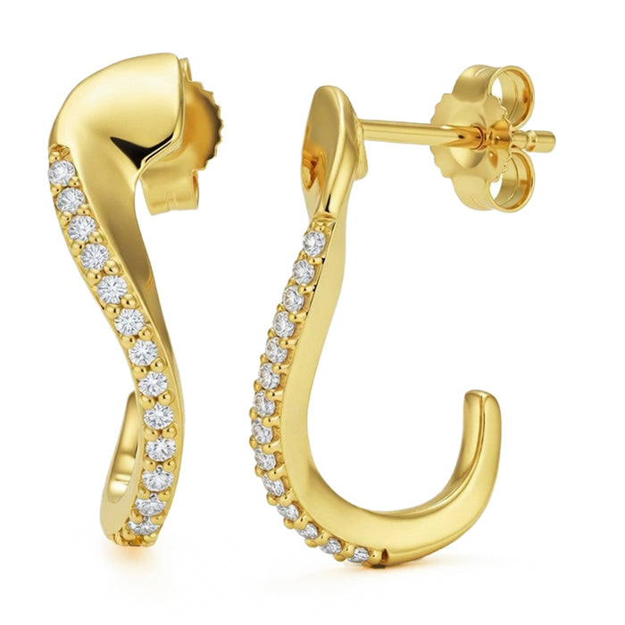 SPECIAL! .13ct G SI 14kt Yellow Gold Diamond J Hoop Earrings