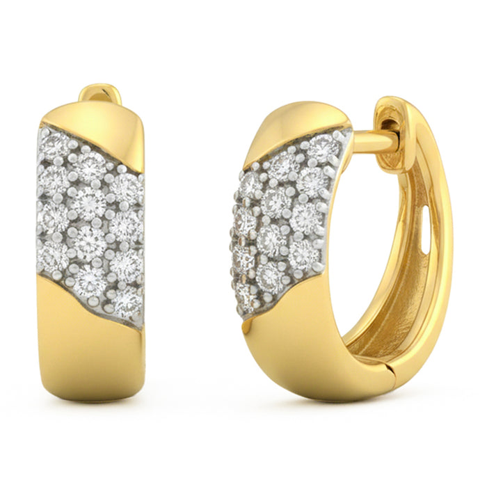 SPECIAL! .24ct G SI 14kt Yellow Gold Chunky Diamond Hoop Earrings