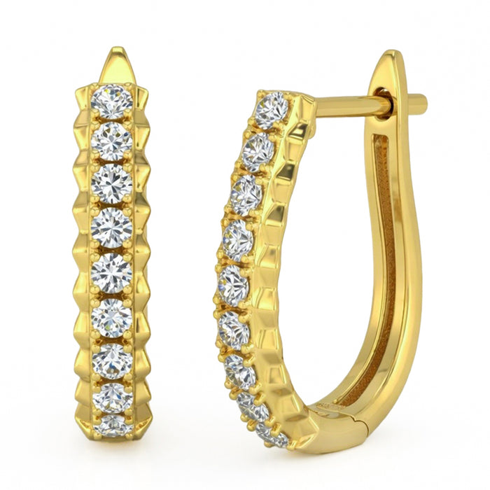 SPECIAL! .48ct G SI 14kt Yellow Gold Modern Diamond Hoop Earrings