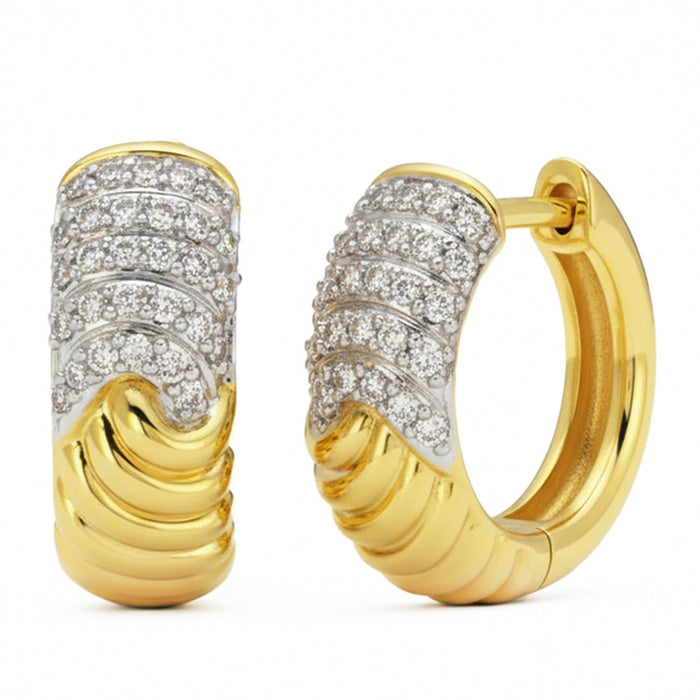 SPECIAL! .25ct G SI 14kt Yellow Gold Chunky Modern Diamond Hoop Earrings