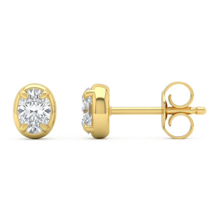 SPECIAL! .37ct G SI 14kt Yellow Gold Oval Cut Diamond Solitaire Earrings